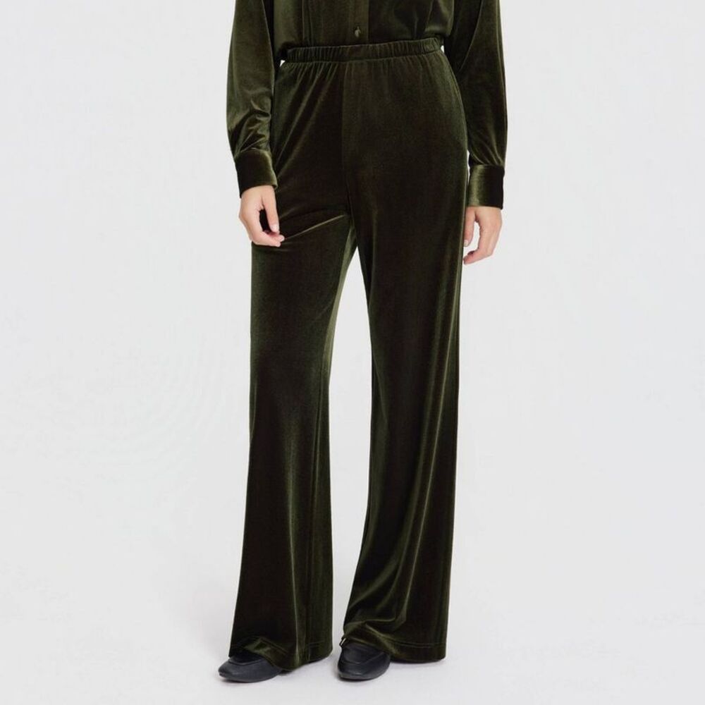 Women's Velvet Pull-On Pants - Universal Thread Moss Green S